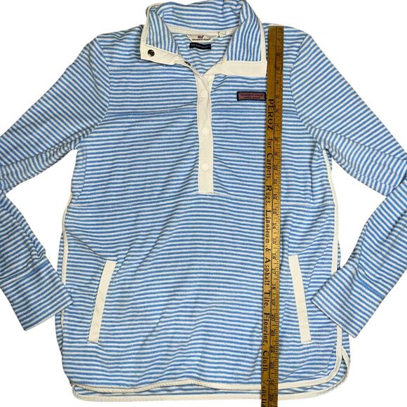 Vineyard Vines blue and white terry cloth striped pullover The Shep Shirt sz SM - Picture 6 of 7
